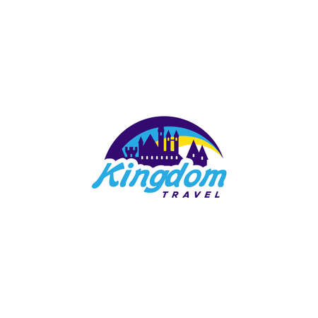 Modern colorful design KINGDOM TRAVEL logo designのイラスト素材