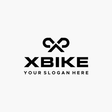 minimalist letter mark initial X XBIKE   designのイラスト素材