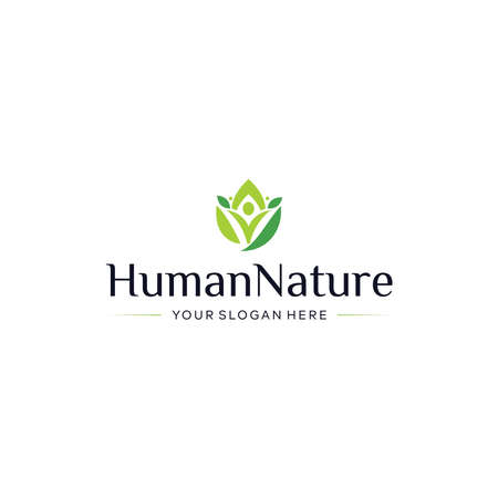 minimalist Human Nature leaf people  designのイラスト素材