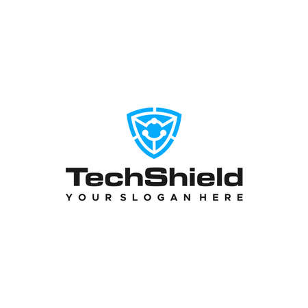 minimalist TechShield aegis protection logo designのイラスト素材