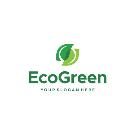 minimalist EcoGreen leaf leaves plants  designのイラスト素材