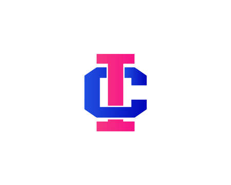 IC CI LETTER LOGO DESIGN VECTOR TEMPLATE. IC CI LOGO DESIGN.のイラスト素材