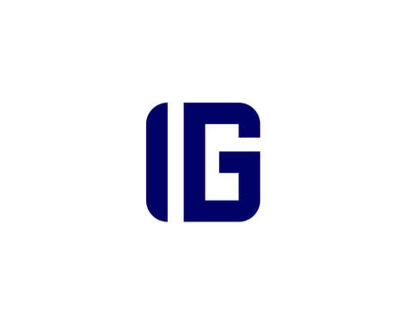 IG GI LETTER LOGO DESIGN VECTOR TEMPLATE. IG GI LOGO DESIGN.のイラスト素材
