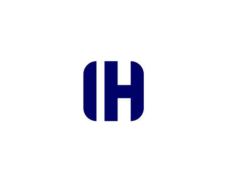IH HI LETTER LOGO DESIGN VECTOR TEMPLATE. IH HI LOGO DESIGN.のイラスト素材