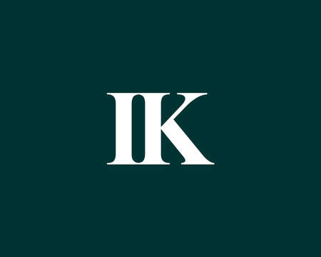 IK KI LETTER LOGO DESIGN VECTOR TEMPLATE. IK KI LOGO DESIGN.のイラスト素材