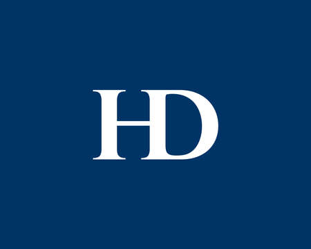 HD DH LETTER LOGO DESIGN VECTOR TEMPLATE. HD DH LOGO DESIGN.のイラスト素材