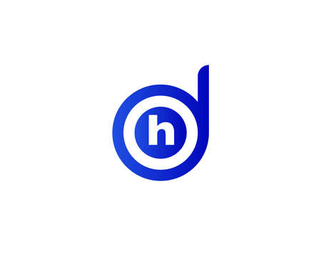 HD DH LETTER LOGO DESIGN VECTOR TEMPLATE. HD DH LOGO DESIGN.のイラスト素材