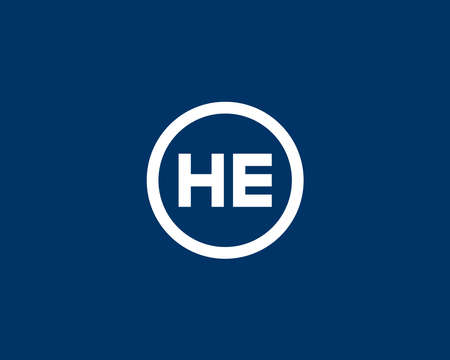 HE EH LETTER LOGO DESIGN VECTOR TEMPLATE. HE EH LOGO DESIGN.のイラスト素材