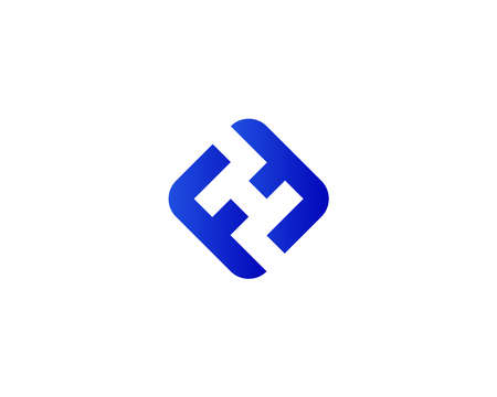 HF FH LETTER LOGO DESIGN VECTOR TEMPLATE. HF FH LOGO DESIGN.のイラスト素材