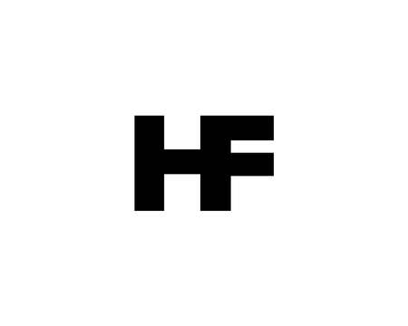 HF FH LETTER LOGO DESIGN VECTOR TEMPLATE. HF FH LOGO DESIGN.のイラスト素材