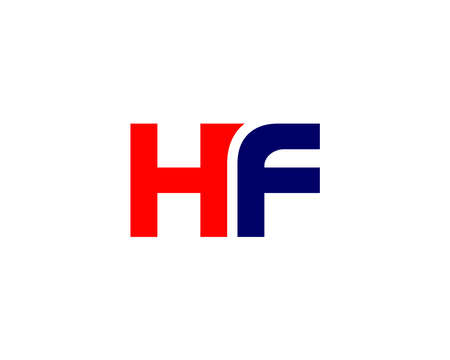 HF FH LETTER LOGO DESIGN VECTOR TEMPLATE. HF FH LOGO DESIGN.のイラスト素材