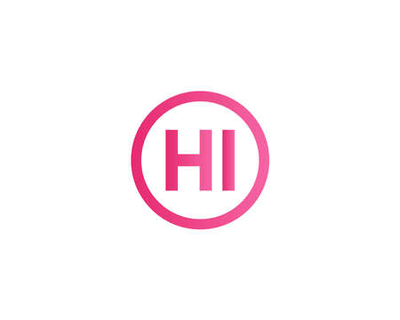 HI IH LETTER LOGO DESIGN VECTOR TEMPLATE. HI IH LOGO DESIGN.のイラスト素材