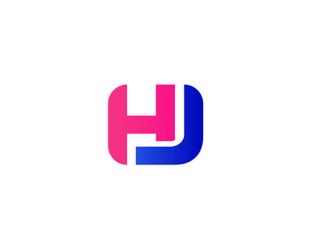 HJ JH LETTER LOGO DESIGN VECTOR TEMPLATE. HJ JH LOGO DESIGN.のイラスト素材