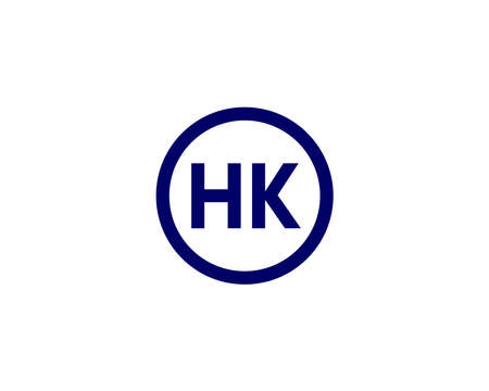 HK KH LETTER LOGO DESIGN VECTOR TEMPLATE. HK KH LOGO DESIGN.のイラスト素材