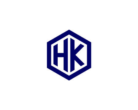 HK KH LETTER LOGO DESIGN VECTOR TEMPLATE. HK KH LOGO DESIGN.のイラスト素材