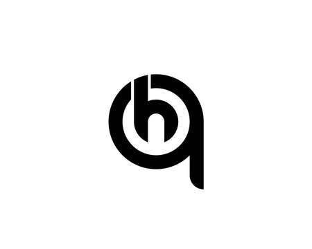HQ QH LETTER LOGO DESIGN VECTOR TEMPLATE. HQ QH LOGO DESIGN.のイラスト素材