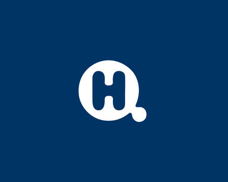 HQ QH LETTER LOGO DESIGN VECTOR TEMPLATE. HQ QH LOGO DESIGN.のイラスト素材