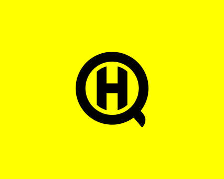 HQ QH LETTER LOGO DESIGN VECTOR TEMPLATE. HQ QH LOGO DESIGN.のイラスト素材