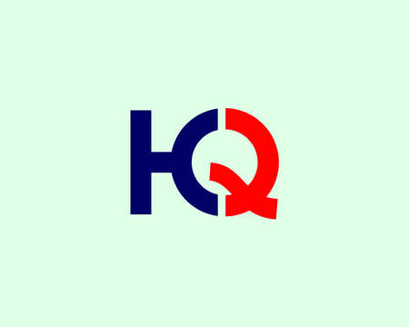 HQ QH LETTER LOGO DESIGN VECTOR TEMPLATE. HQ QH LOGO DESIGN.のイラスト素材