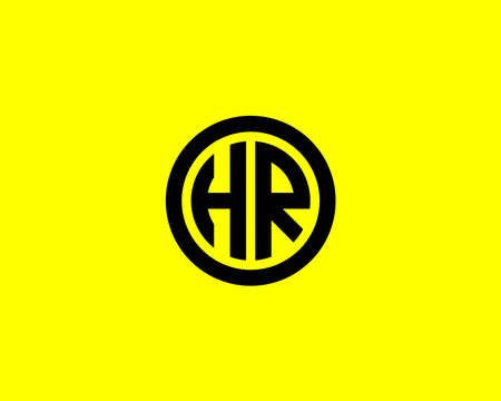 HR RH LETTER LOGO DESIGN VECTOR TEMPLATE. HR RH LOGO DESIGN.のイラスト素材