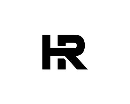 HR RH LETTER LOGO DESIGN VECTOR TEMPLATE. HR RH LOGO DESIGN.のイラスト素材