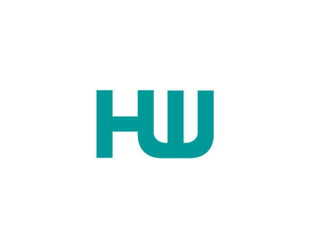 HW WH LETTER LOGO DESIGN VECTOR TEMPLATE. HW WH LOGO DESIGN.のイラスト素材