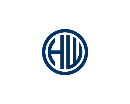 HW WH LETTER LOGO DESIGN VECTOR TEMPLATE. HW WH LOGO DESIGN.のイラスト素材