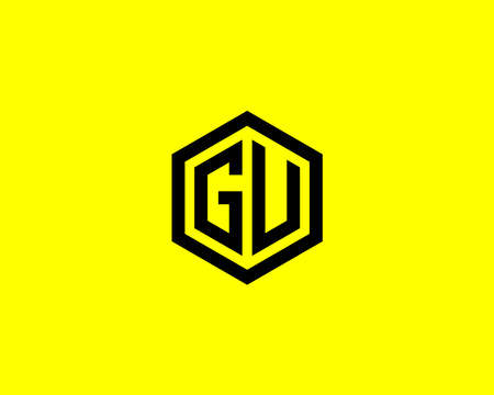 GU UG LETTER LOG DESIGN VECTOR TEMPLATE. GU GU LOGO DESIGN.のイラスト素材