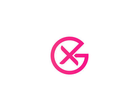 GX XG LETTER LOGO DESIGN VECTOR TEMPLATE. GX XG LOGO DESIGN.のイラスト素材