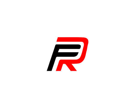 FR RF LETTER LOGO DESIGN VECTOR TEMPLATE. FR RF LOGO DESIGN.のイラスト素材
