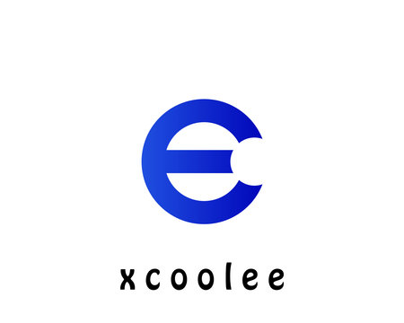 E and ee letter logo design vector templateのイラスト素材