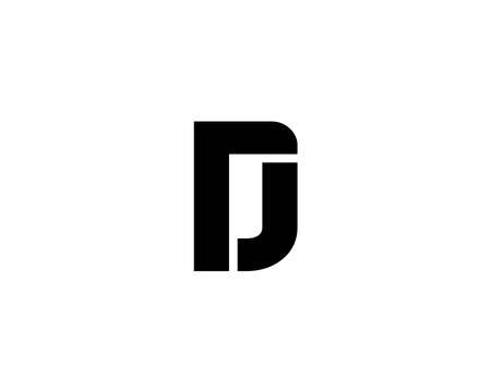 DJ and JD logo design vector templateのイラスト素材