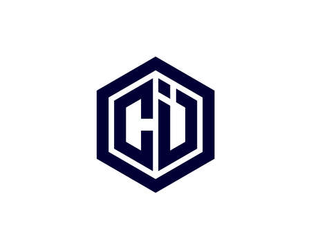 CI and IC logo design vector templateのイラスト素材