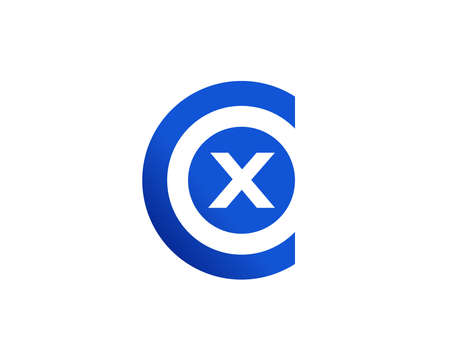 CX and XC logo design vector templateのイラスト素材