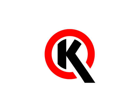 KQ and QK logo design vector templateのイラスト素材