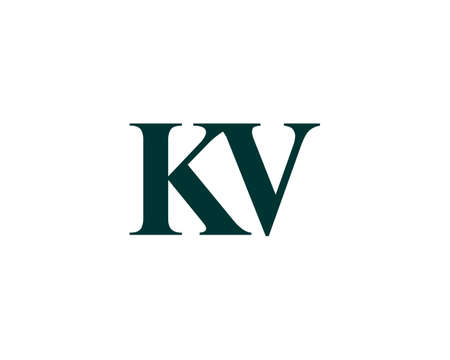 KV and VK logo design vector templateのイラスト素材