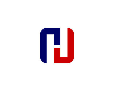 NJ JN logo design vector templateのイラスト素材