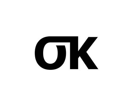 K OK KO logo design vector templateのイラスト素材