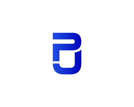 PJ JP logo design vector templateのイラスト素材
