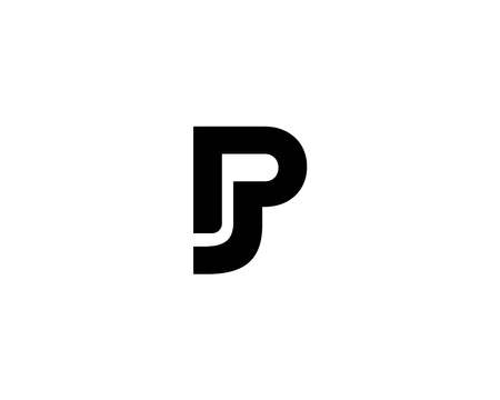 PJ JP logo design vector templateのイラスト素材