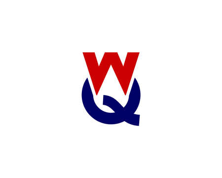 QW WQ logo design vector templateのイラスト素材