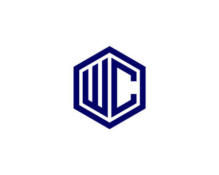 WC CW logo design vector templateのイラスト素材