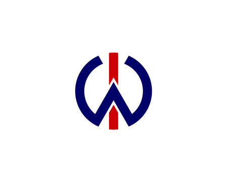 WI IW logo design vector templateのイラスト素材