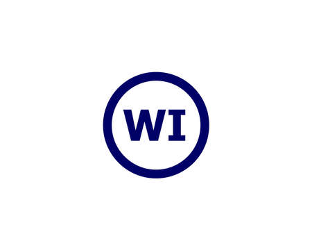 WI IW logo design vector templateのイラスト素材