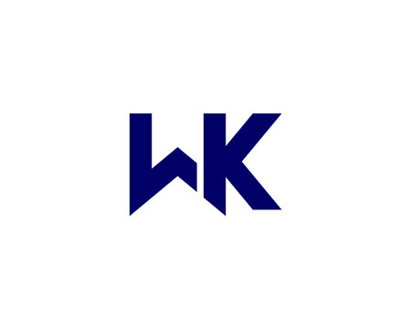 WK KW logo design vector templateのイラスト素材