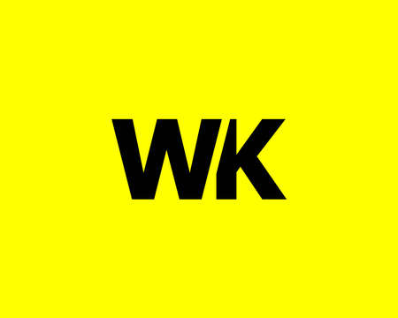 WK KW logo design vector templateのイラスト素材