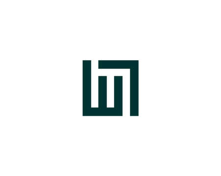 WL LW logo design vector templateのイラスト素材