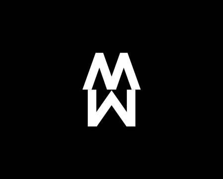 WM MW logo design vector templateのイラスト素材