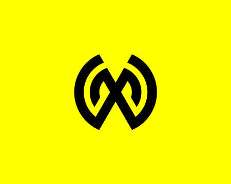 WM MW logo design vector templateのイラスト素材