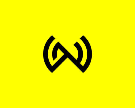WN NW logo design vector templateのイラスト素材
